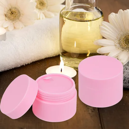 Miniatura 5 de Recipiente de plástico blanco para loción con forros interiores y tapas de cúpula para maquillaje, cosméticos, cremas, lociones, almacenamiento Rosa