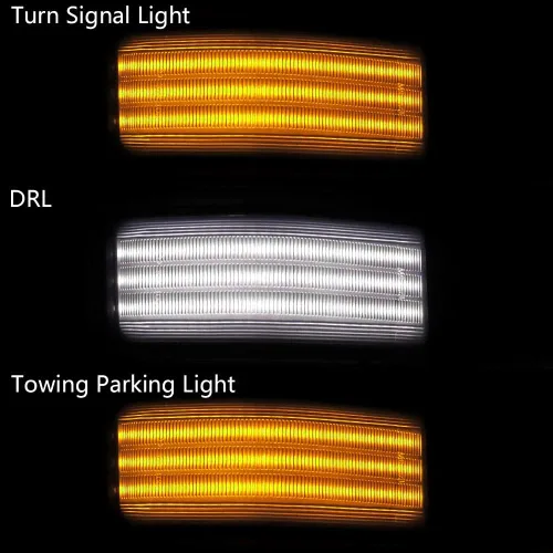 Miniatura 4 de Astra Depot 2 luces intermitentes de luz intermitente LED ámbar blanco y ámbar dinámico para remolque, luz indicadora DRL de estacionamiento