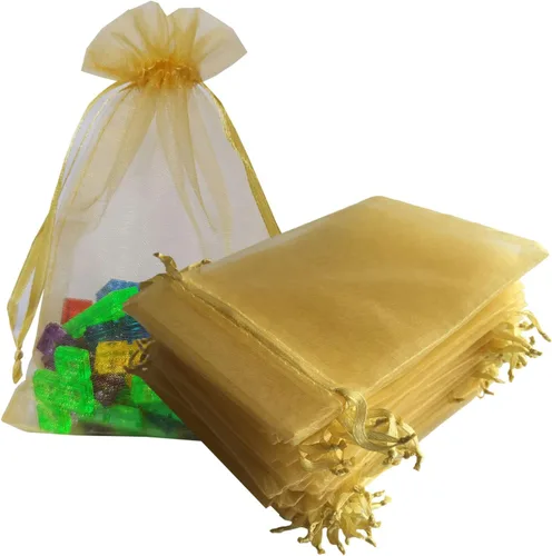 Miniatura 34 de Bolsas de Regalo de Organza 100 Piezas con Cordón 4x6 pulgadas Azul Marino para Baby Shower, Cumpleaños de Niña, Recuerdos de Fiesta, Boda