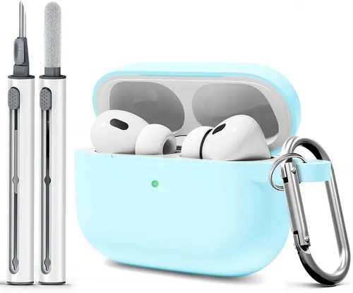 Miniatura 19 de Funda para AirPods Pro con kit de limpieza, funda de silicona suave para Apple AirPod Pro de 1ª/2ª generación, accesorios de funda AirPods Pro/Pro 2
