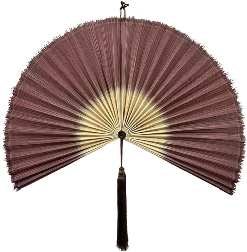 Miniatura 12 de ChumDecor Abanico de bambú para decoración de pared, decoración de abanicos de pared chinos japoneses, cabecero colgante bohemio, ventilador