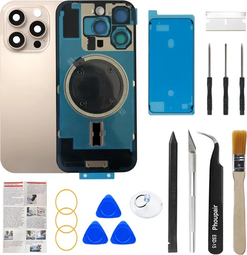 Miniatura 21 de Reemplazo de cristal trasero OEM compatible con iPhone 15 de 6.1 pulgadas con marco de cámara y lente de cámara + kit de herramientas de reparación