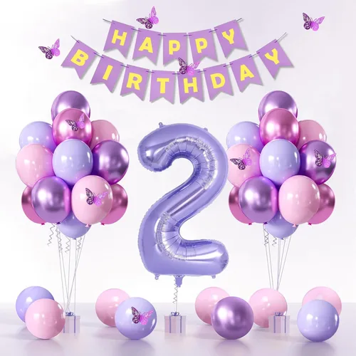 Miniatura 17 de 13th Birthday Decorations For Girls -12 Inch Pastel Balloons, 32 Inch Pink 13 Balloon, 3D Butterflies Stickers, Happy Birthday Banner For Teen Girl