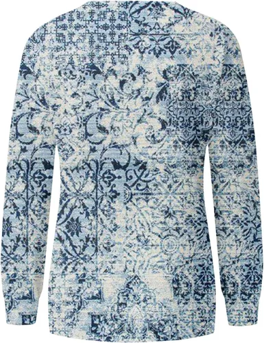 Miniatura 2 de Sudaderas de otoño para mujer, talla grande, blusas casuales de manga larga, suéter cómodo, holgado, moderno, ajustado