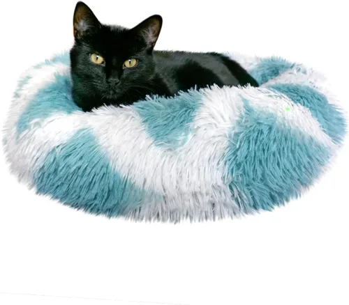 Miniatura 10 de Whiskers & Friends Camas para gatos de interior, cama mullida y calmante para gatos con forma de dona, cama para perros pequeños lavable, camas Gris