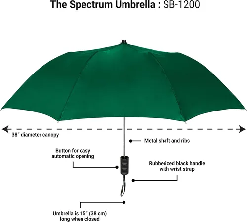 Miniatura 92 de STROMBERGBRAND UMBRELLAS The Spectrum Popular Style - Paraguas de viaje compacto de 42 pulgadas para lluvia, viento y sol, resistente y ligero
