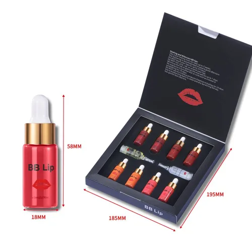 Miniatura 7 de BB Lips - Kit de suero semipermanente, tratamiento de maquillaje semipermanente, suero labial BB para pigmento labial, incluye pigmentos labiales