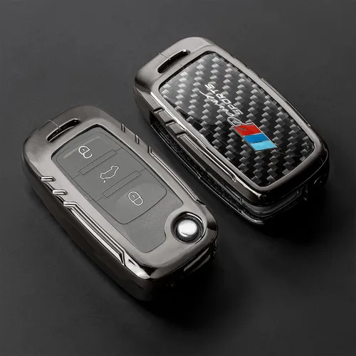 Miniatura 83 de Funda para llavero BMW con llavero, fibra de carbono real, protección de aleación de zinc, compatible con BMW 1 3 4 5 6 7 Series X1 X3 X4 M5 M6 GT3