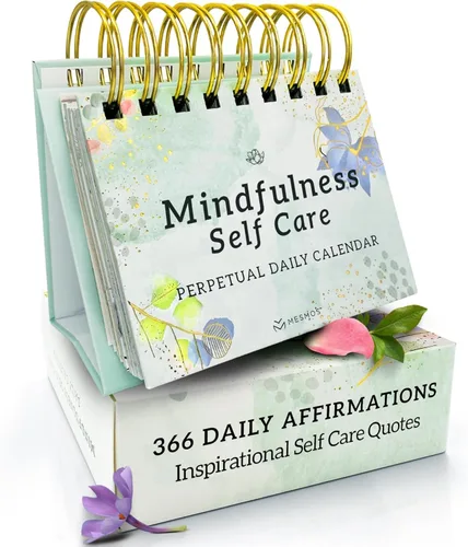 MESMOS Mindfulness - Calendario perpetuo con 366 afirmaciones diarias, regalos de cuidado personal para mujeres, apreciación del profesor,