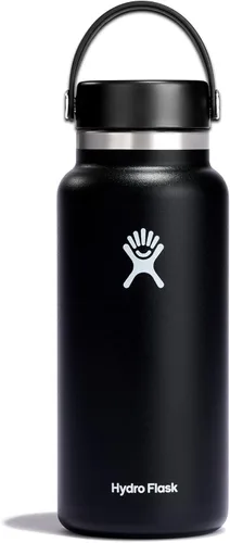 Miniatura 42 de Hydro Flask - Botella de agua de acero inoxidable aislada - Boca ancha con tapa flexible, sin derrame, a prueba de fugas y recargable de 40 oz Negro