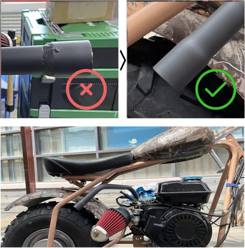 Miniatura 2 de Tubo de escape mejorado con rosca hembra para Coleman Powersports CT200U, CT200U-EX, BT200X, para Predator 212cc 196cc Go Kart y Mini Bike