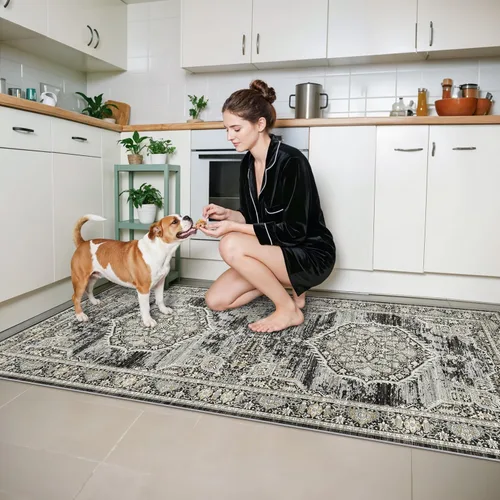 Miniatura 32 de HY HAO YUN LAI Alfombras antideslizantes para pasillos, alfombra lavable para pasillo, alfombra larga ultra suave para cocina, alfombras de acento