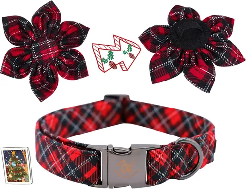 Miniatura 3 de Elegant little tail - Collar ajustable con flores para perros, unisex, Collares para mascotas para perros grandes