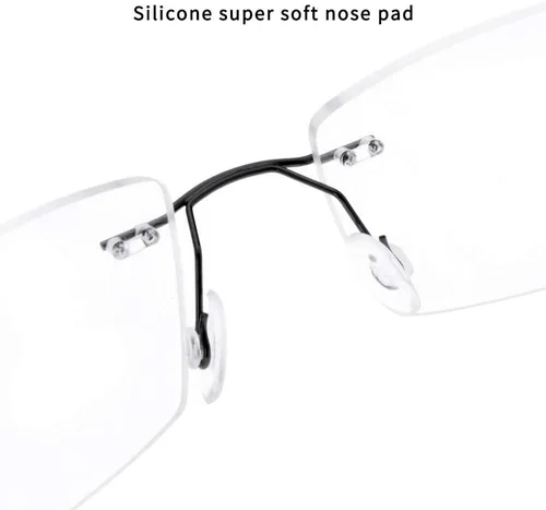 Miniatura 6 de Viseng Juego de 2 gafas de lectura sin montura de metal de titanio ultra ligeras para hombres y mujeres