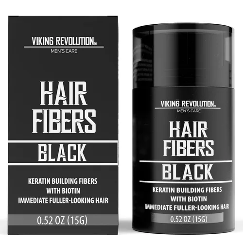 Miniatura 10 de Viking Revolution Fibras de cabello castaño rojizo para hombres adelgazantes, fibra gruesa para cubrir puntos calvos, fibras de construcción