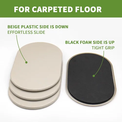 Miniatura 3 de Deslizadores de muebles para alfombra 4 piezas - 9 1/2 pulgadas Deslizadores para mover muebles, protectores de pisos para patas de sillas - Mueve