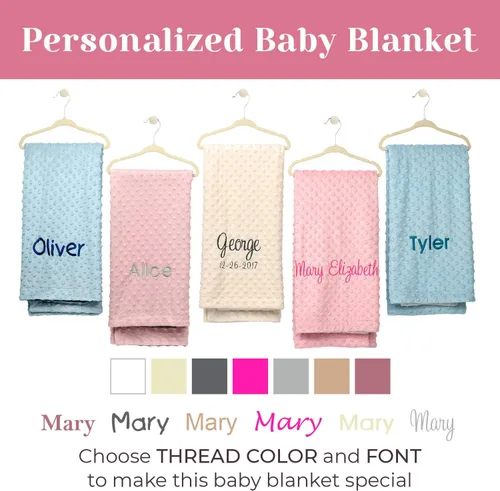 Miniatura 2 de berry bebe Manta de bebé personalizada para niñas y niños, se envía desde EE.UU., mantas de bebé personalizadas, regalos personalizados con nombre