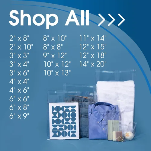 Miniatura 7 de Spartan Industrial - (200 unidades) Bolsas de celofán transparentes resellables para embalaje, ropa y camisetas, autoadhesivas y reforzadas, de 10