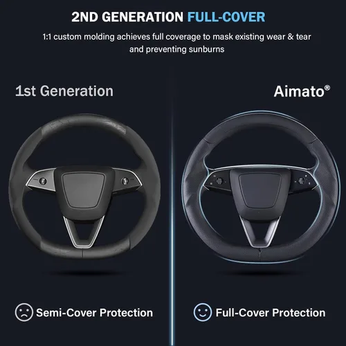 Miniatura 3 de Cubierta de volante para Tesla Model 3 Highland (2024-Presente) / Model Y Juniper (2025-Presente), antideslizante, agarre cómodo, transpirable