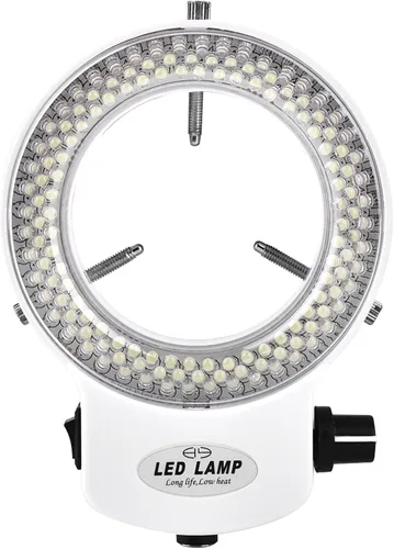 Luz de microscopio LED 144 LED Brillo ajustable para cámara de microscopio estéreo (blanco)