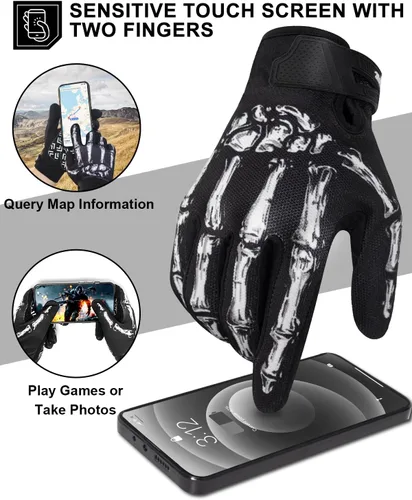 Miniatura 2 de Guantes de motocicleta RIGWARL para hombres y mujeres con función táctil, guante ligero para bicicleta de tierra antideslizante, guante de esqueleto