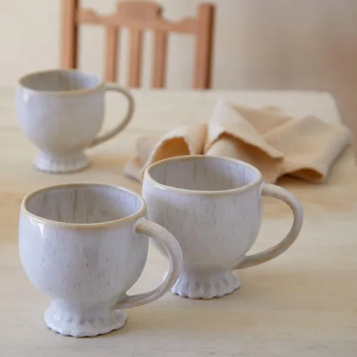 Miniatura 4 de Casafina Taza de cerámica de cerámica de 15 onzas, colección Mallorca, beige arena, apto para microondas y lavavajillas, acristalamiento seguro