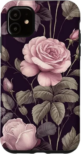 Miniatura 7 de Funda rosa botánica para iPhone 13 Floral Vintage Pattern with cute pink purple