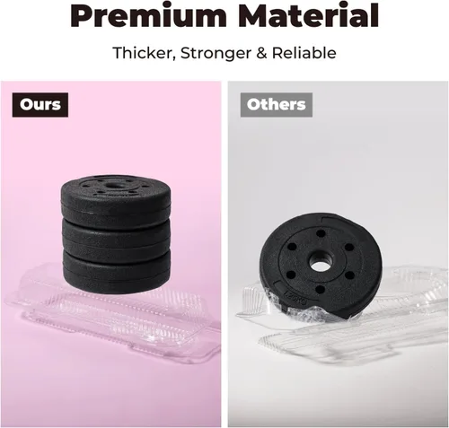 Miniatura 3 de Fit Meal Prep Paquete de 25 recipientes de plástico transparente con bisagras de 12 x 5 x 3 pulgadas, recipientes de plástico desechables