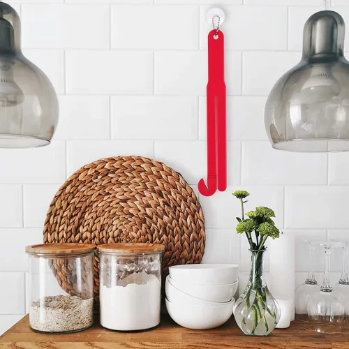 Miniatura 7 de Abridor de bolsas de alimentos, abridor de bolsas de alimentos de plástico, hoja de acero inoxidable, exprimidor de bolsas de alimentos con ventosa