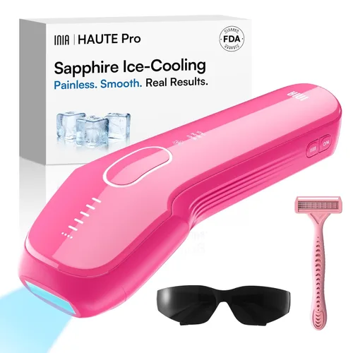 INIA Depilación Láser con Cuidado de Enfriamiento con Hielo para Mujeres y Hombres, HAUTE Pro Removedor de Vello IPL Sin Dolor en Casa para Vello