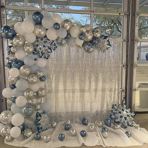 Miniatura 49 de Cortinas de fondo de lentejuelas negras con purpurina de 2 x 8 pies, 4 paneles para decoración de bodas, fiestas de cumpleaños, despedidas de Negro