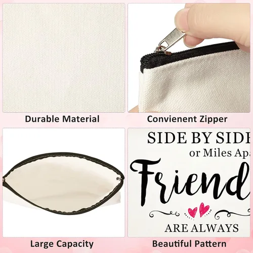 Miniatura 4 de Xuniea 8 bolsas de maquillaje para amigos, bolsas de cosméticos de amistad, bolsa de cosméticos portátil para mujeres, regalo de San Valentín