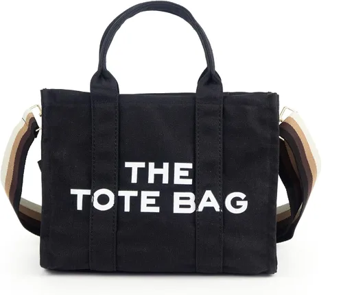 EASRTA - Bolsa de lona para mujer, bolsa de viaje, bolsa de hombro para mujer, bolso cruzado, bolso de mujer (Negro)