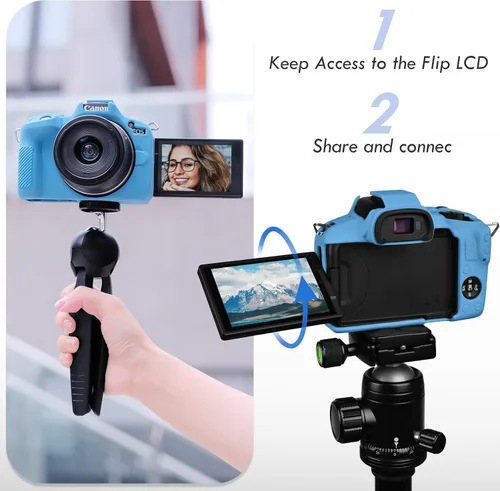 Miniatura 5 de Rieibi EOSR50 EOS R50 Estuche, Estuche Protector de Silicona Suave para Cámara Vlogging Canon EOS R50 EOSR50, Estuche de Cámara EOS R50 Ligero