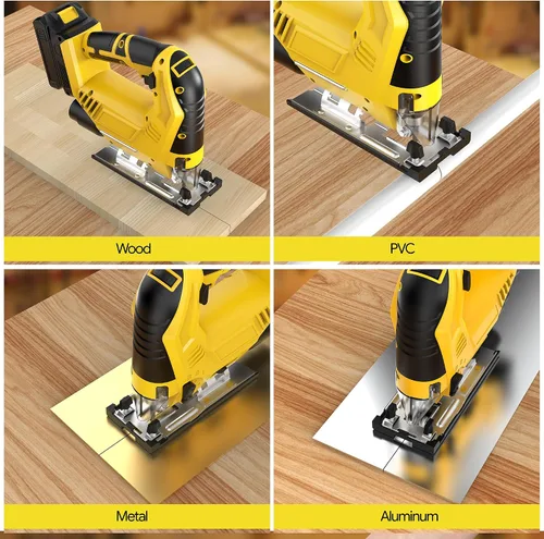 Miniatura 7 de Sierra de calar inalámbrica compatible con batería Dewalt de 20 V Max (sin batería), sin escobillas, velocidad variable, cortes biselados de 45°, 3