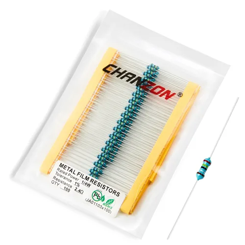 Miniatura 86 de Chanzon 100pcs 1/4W (0.25W) 62 Ohmios Resistencia fija de película metálica Ohmios 0.01 ±1% Tolerancia 62R MF Resistencias de orificio pasante