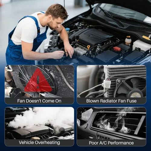 Miniatura 6 de AUTOKAY Ventilador de refrigeración del radiador, reemplazo del refrigerador del condensador del radiador del motor para Chevrolet Cruze 2017-2019