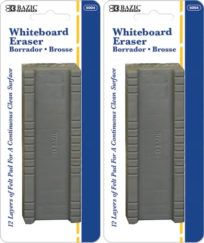 BAZIC Products Borrador de pizarra blanca despegable de 12 capas, borradores de borrado en seco para pizarra blanca, limpiador de limpiador, paquete