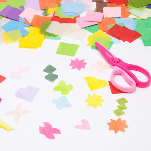 Miniatura 2 de Cuadrados de papel de seda – 1 x 1 pulgada para artes y manualidades – 3000 piezas en 30 colores surtidos, cuadrados de mosaico de tejido arcoíris