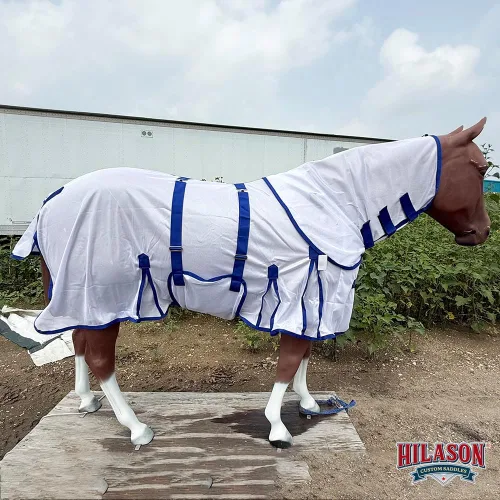Miniatura 43 de HILASON Hoja de mosca de caballo con protección UV, malla transpirable, mosquito, primavera, alfombra de caballo de verano, alfombra de mosca