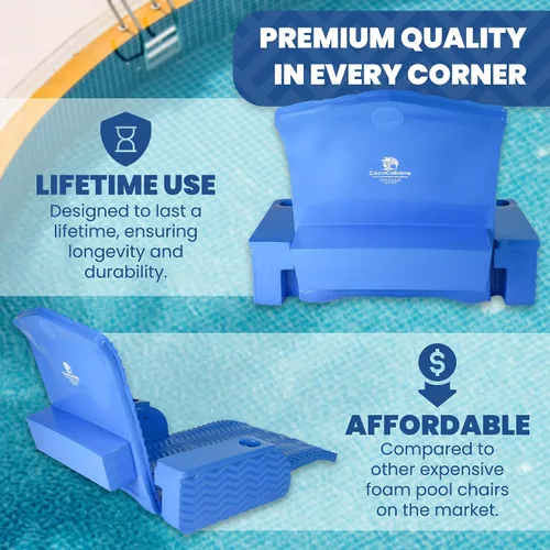 Miniatura 5 de Cococabana Paradise - Silla de piscina de espuma Modelo 2023 - Más grande y mejor que antes Silla de espuma de lujo para adultos y niños
