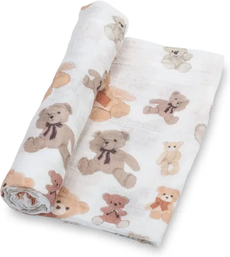 Miniatura 8 de LollyBanks Manta para Envolver, Mantas de Muselina 100% Algodón para Niños y Niñas, Manta de Recepción para Recién Nacido Grande de 47 x 47
