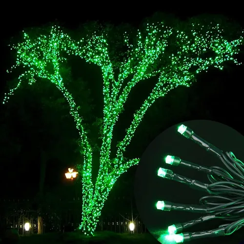 Miniatura 3 de Joomer Luces Solares Navideñas en Cadena, 39 pies, 100 LED, luces impermeables para exteriores con 8 modos de luces centelleantes para jardín