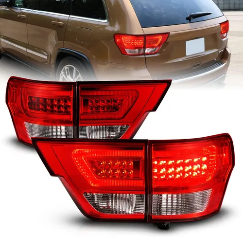 Miniatura 9 de AmeriLite Juego de luces traseras de repuesto para Jeep Grand Cherokee WK2 2011-2013, color negro, lado del pasajero y del conductor