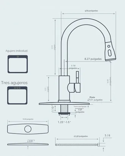 Miniatura 6 de FORIOUS Grifos de cocina con rociador desplegable, goma aceitada marrón, arco alto, mango único clásico, grifo de fregadero de acero inoxidable de 1