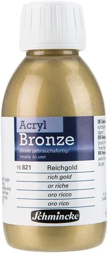 Miniatura 17 de Schmincke - Aqua-Bronze, oro pálido rico, 20 ml, 15 812 032, efectos metálicos brillantes en pinturas gouache y acuarela, papel, cartón, tabla