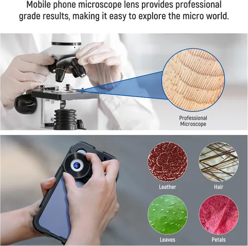 Miniatura 8 de NEEWER Lente gran angular HD de 18mm 100° para placa posterior de lente con rosca de 17mm, aumento de 0.5X Compatible con SmallRig NEEWER iPhone