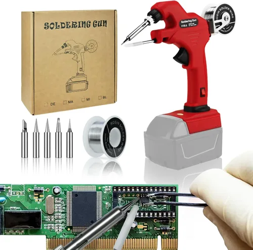 Soldador inalámbrico para batería Milwaukee de 18 V, pistola de soldadura de 30 W, kit de soldador de precalentamiento rápido de 30 segundos, con