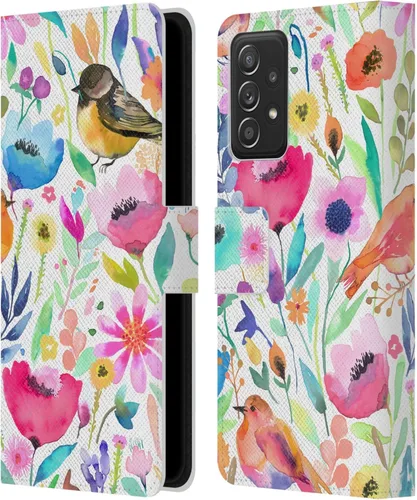 Miniatura 11 de Head Case Designs Officially Licensed Ninola Brushstrokes Black Summer Patterns Leather Wallet Case Compatible with Samsung Galaxy A53 5G (2022)