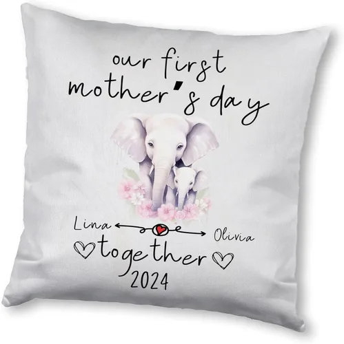 Miniatura 7 de Mother's Day Elephant, Personalised Pillow Case Decor for Home, Present for Mom, Grandmother, for Her